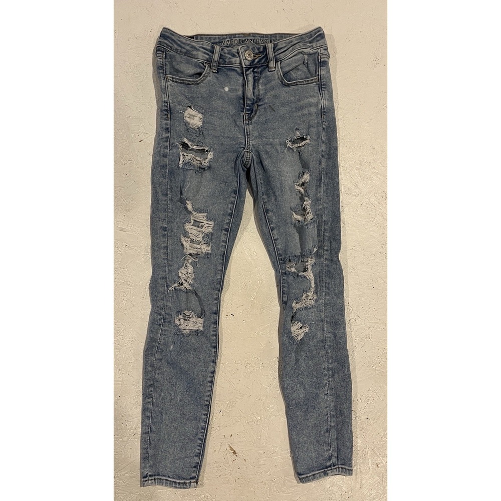 American Eagle Women's Super Hi Rise Jeggings Size 4 Next‎ Level Stretch Short